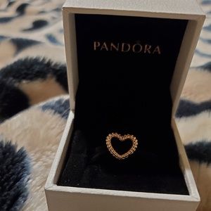 Beaded Heart Charm PANDORA Rose